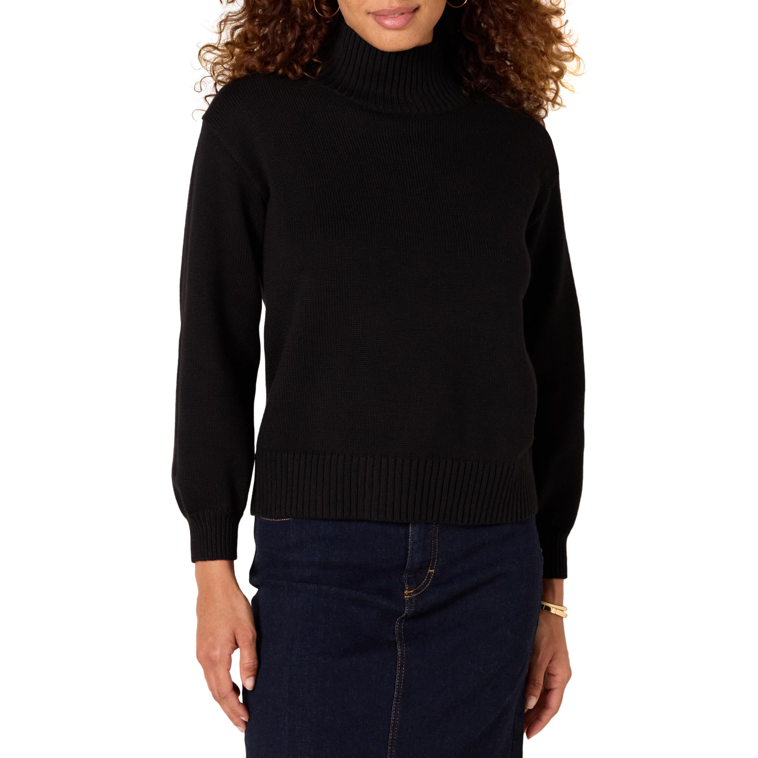 Amazon Essentials Women's Cotton Sweaters - Soft Funnel Neck Pullover, Plus Size Options | Casual Wear, Office Outfits & Fall Layering