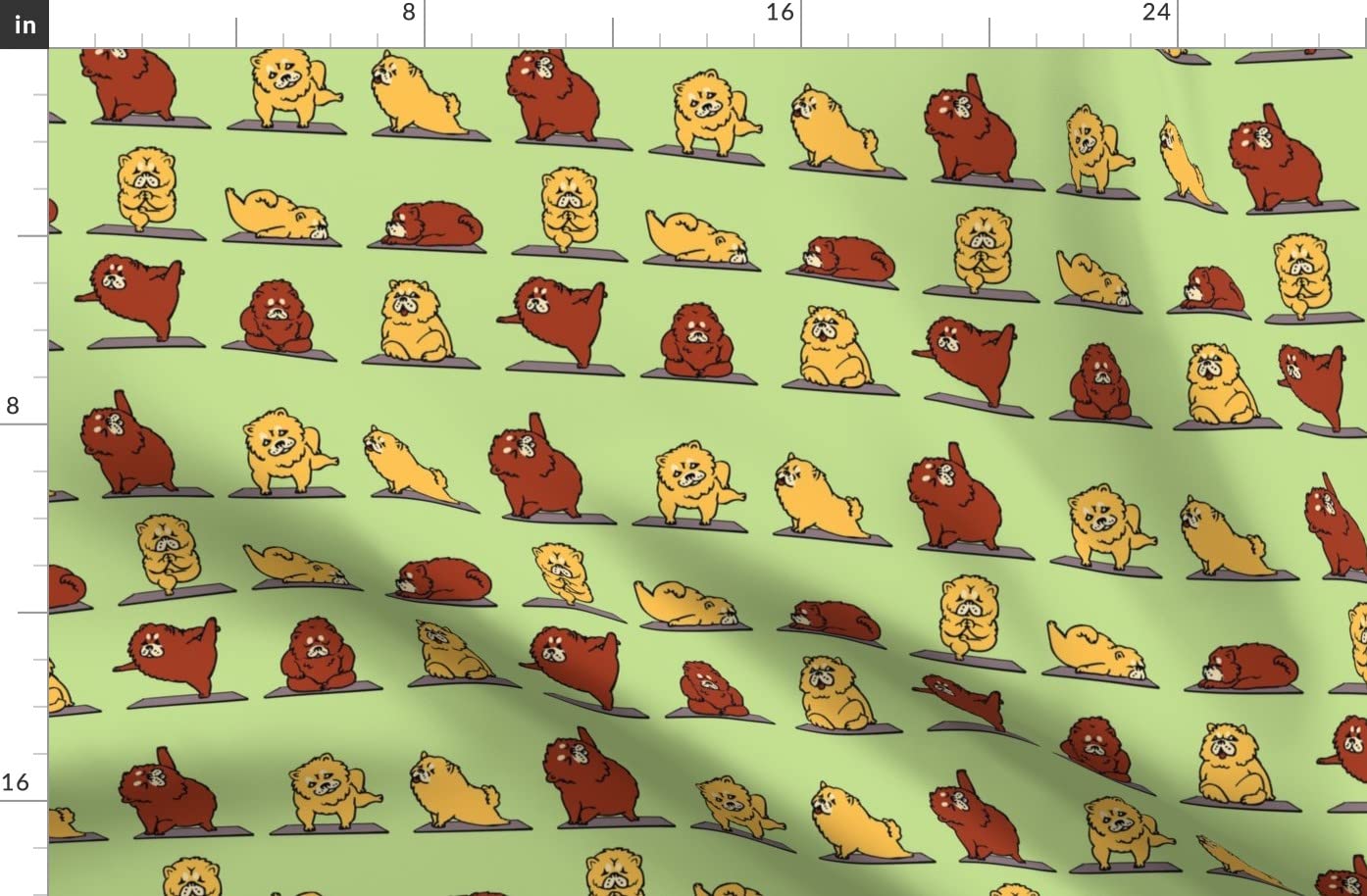Chow Puppy Dog Printed Fleece Fabric Fat Quarter by Spoonflower - Soft & Cozy for Sewing Blankets, Loungewear, DIY No-Sew Projects - Perfect for Pet Lovers & Home Decor