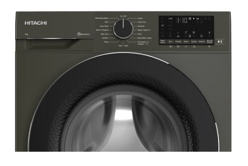 Hitachi BD 90YFVEM Front Load Washer with Steam & Hygiene Function - Easy Iron Inverter Technology for Efficient Laundry | Perfect for Large Families & Allergy Sufferers