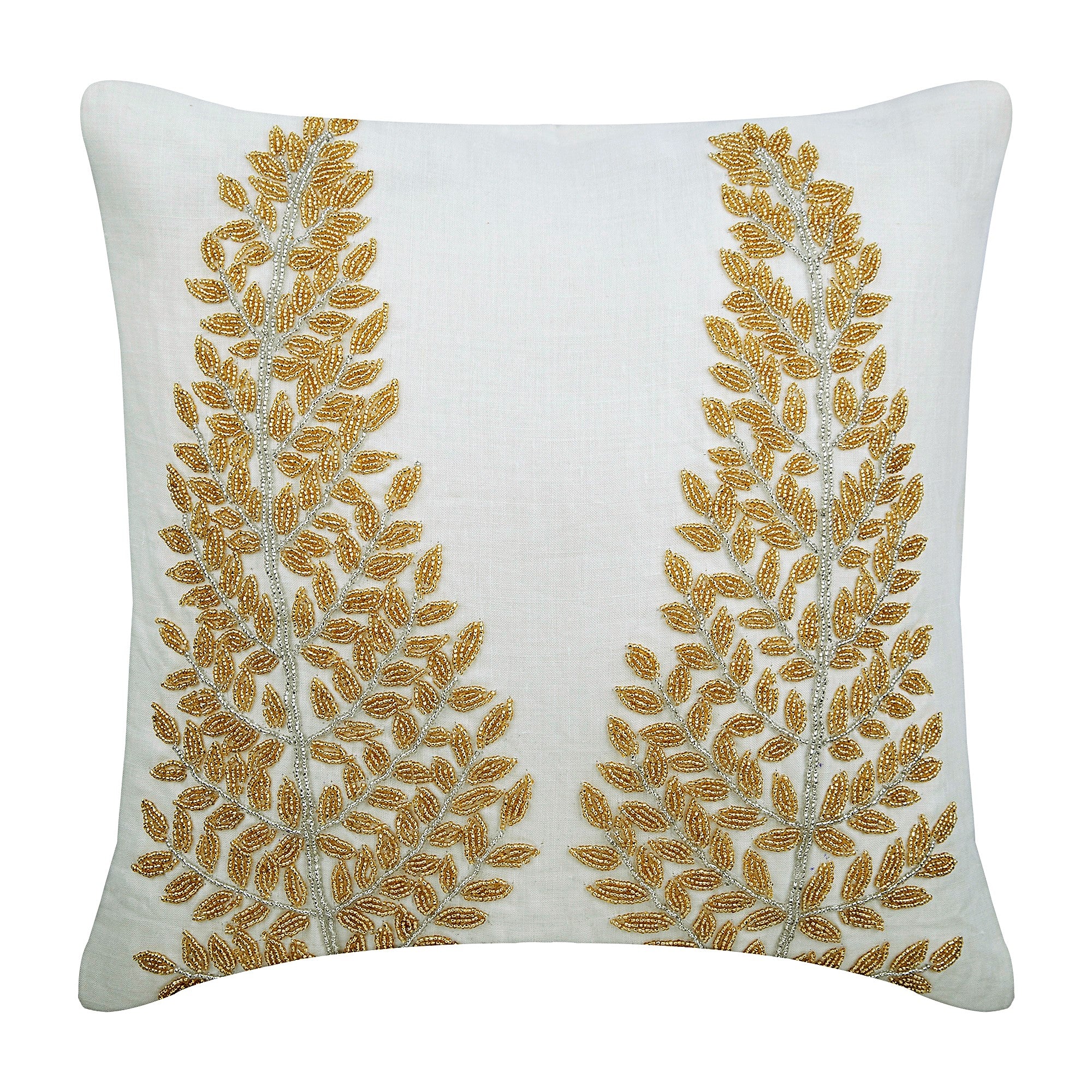 Binary Tree Home Ivory Cotton Linen Throw Pillow Cover - Soft Decorative Cushion Case for Sofa, Bed, Couch & Home Decor