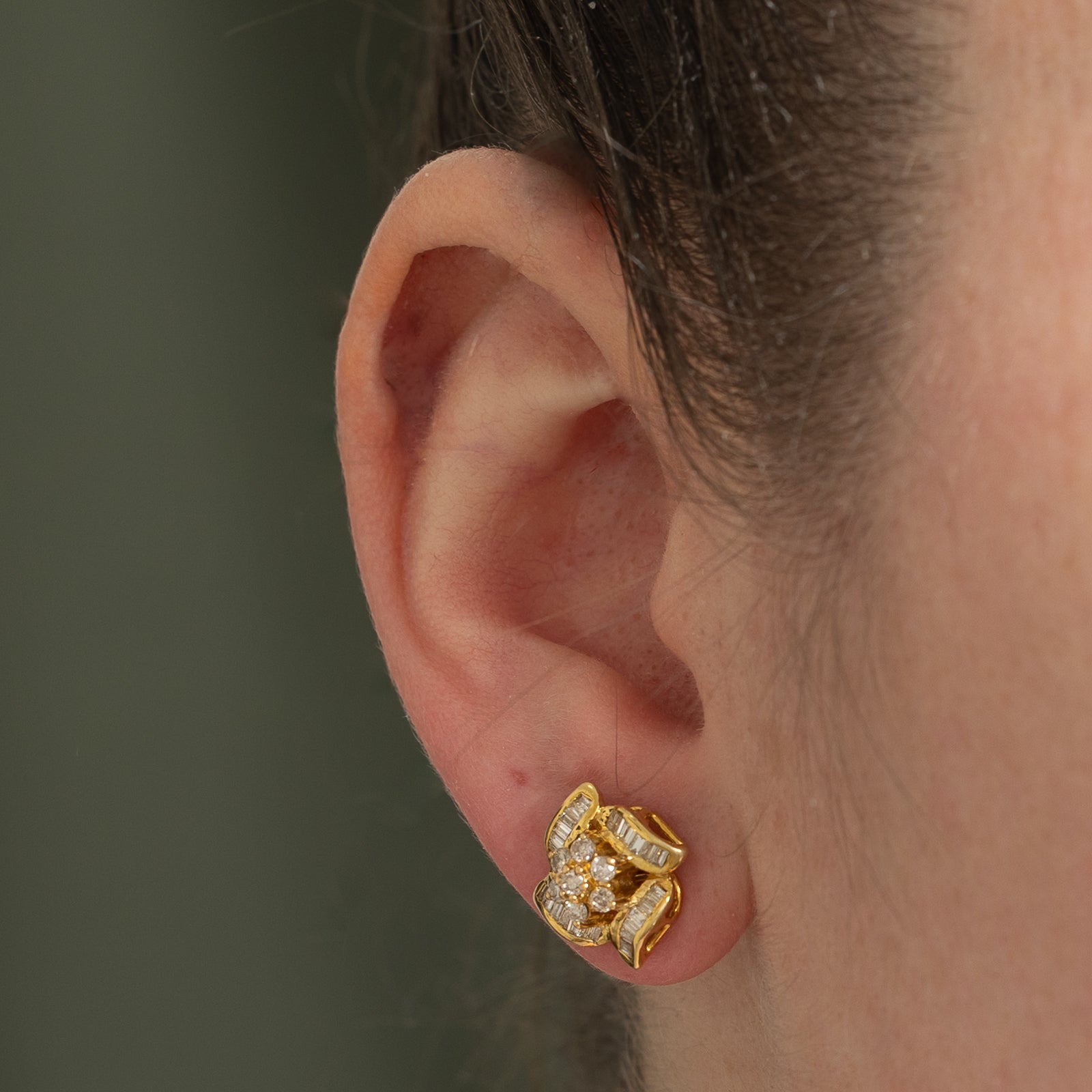 14K Gold Diamond Cluster Stud Earrings - 0.62ctw Total Weight | Elegant Everyday Jewelry for Women, Perfect for Work, Parties & Special Occasions