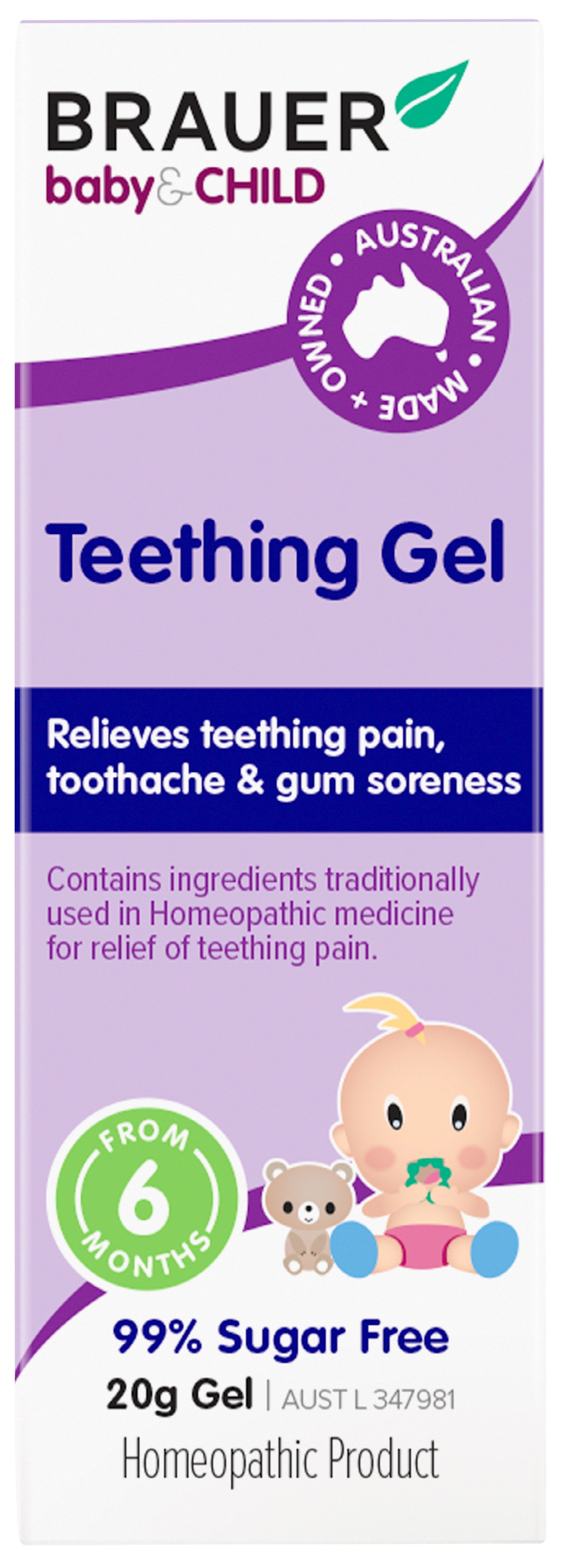 Brauer Baby & Child Teething Gel - Natural Pain Relief for Infants & Toddlers - Soothes Sore Gums - Safe & Effective - Perfect for Home & Travel Use