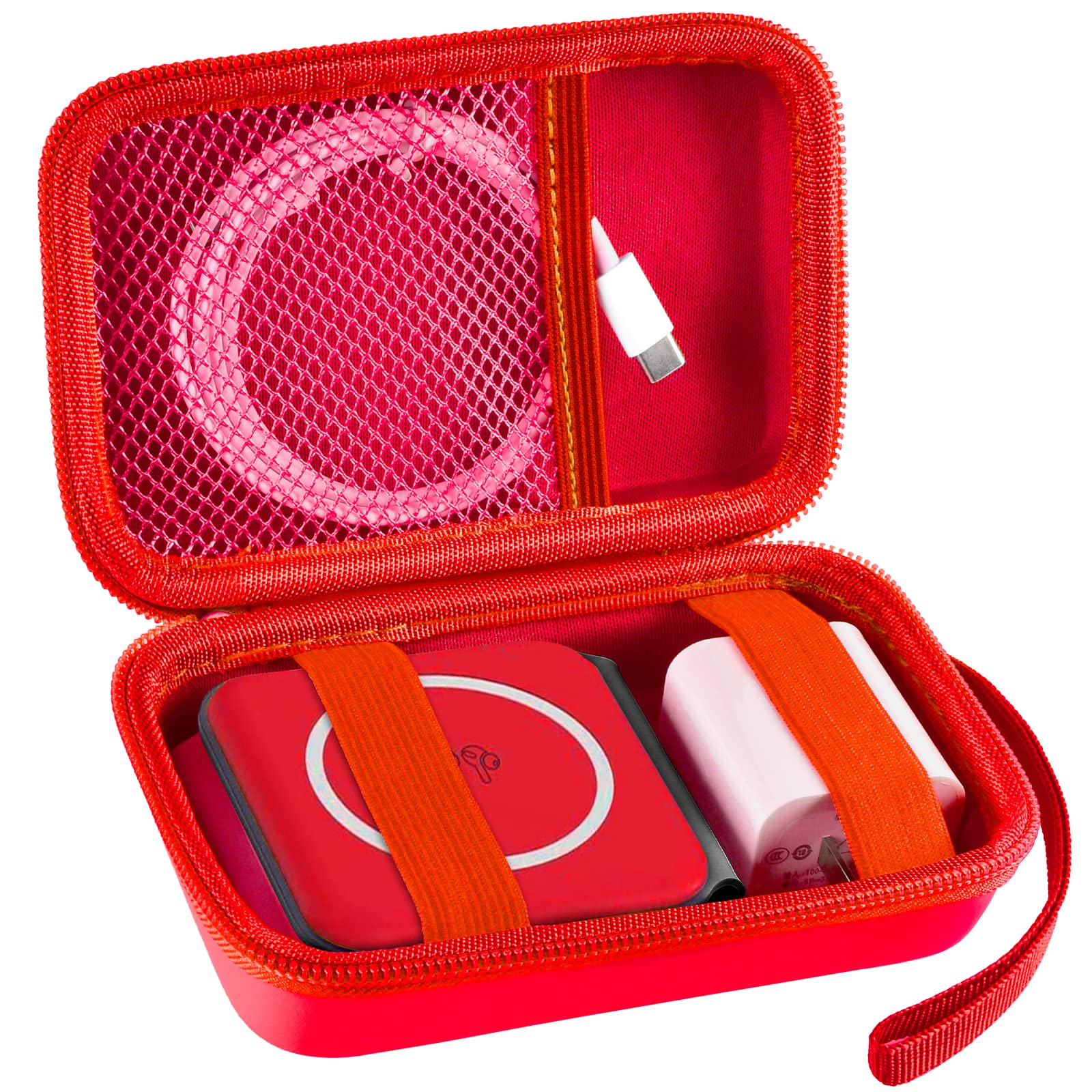 Foldable Magnetic Travel Case for UCOMX Nano, Iseyyox, LISEN & RTOPS 3-in-1 Wireless Charger - Fast Charging Station Storage Bag for Cables & Adapters (Red Box) - Perfect for Home, Office & Travel Accessories