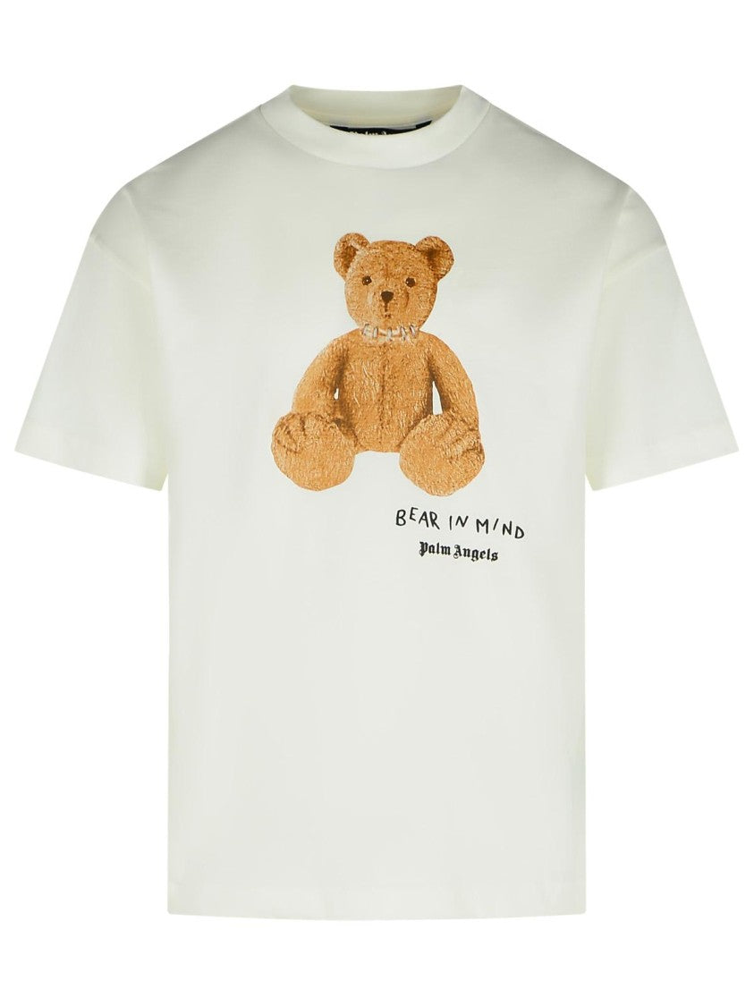 Bear Print White Cotton T-Shirt for Men & Women - Soft Comfortable Casual Tee for Everyday Wear, Outings, and Gifts