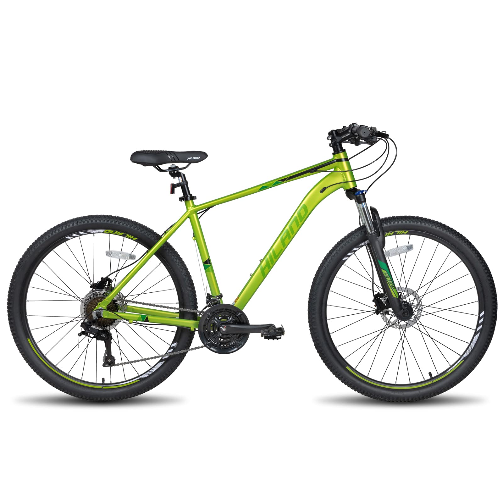 Hiland 27.5 Inch Mountain Bike for Adults - 27-Speed Aluminum Frame with Hydraulic Disc Brakes & Lock-Out Suspension Fork (18/19.5 Inch) - Perfect for Trail Riding, Commuting & Outdoor Adventures (Men & Women)
