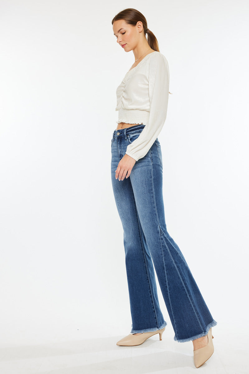 Cleo Mid Rise Flare Jeans for Women - Stretchy Denim Pants with Bootcut Fit | Perfect for Casual Wear, Office & Date Nights