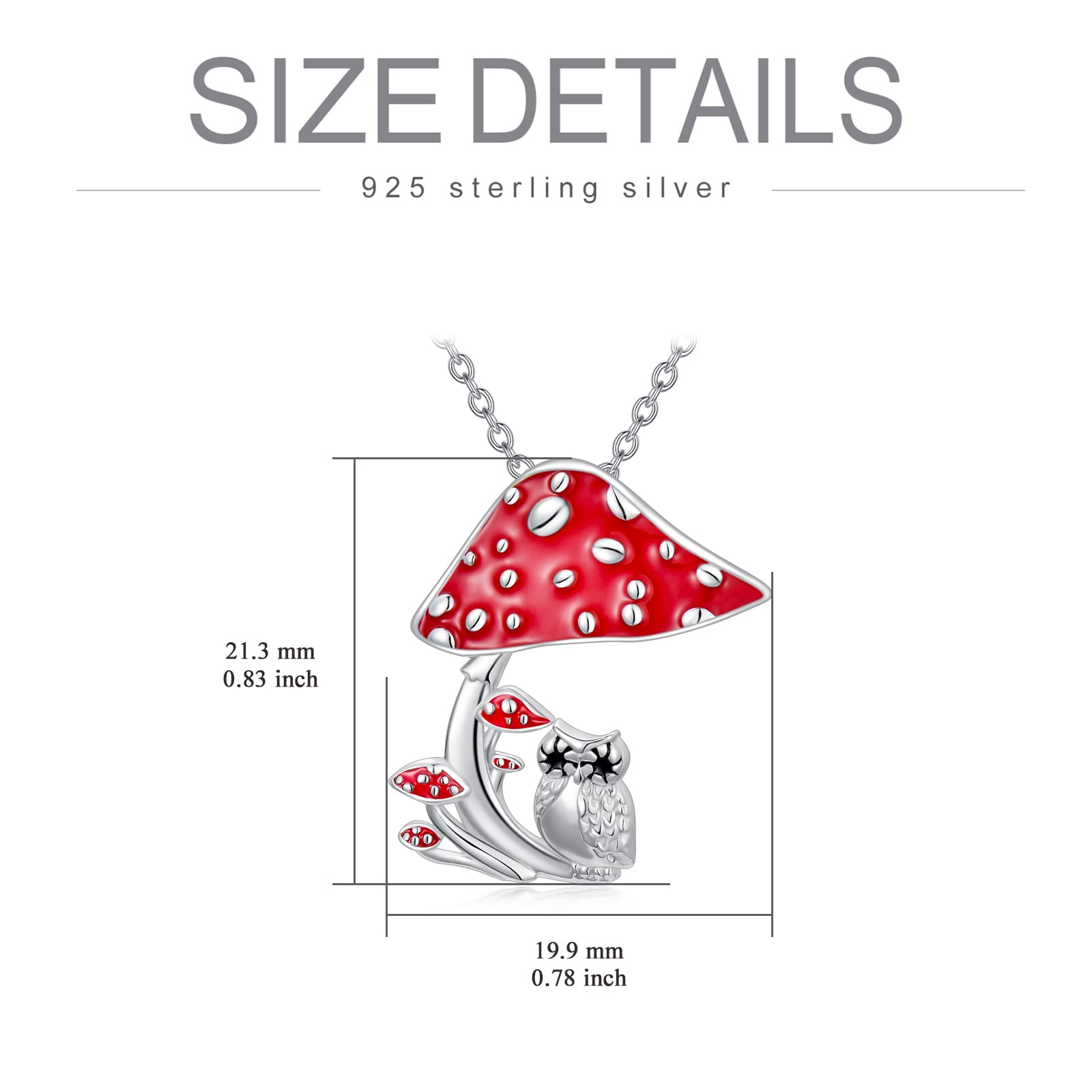 925 Sterling Silver Mushroom Frog Necklace - Cute Botanical Jewelry Gift for Women, Wife, Girlfriend, Sister | Birthday, Anniversary, Valentine's Day Present | Perfect for Nature Lovers, Outdoor Adventures & Boho Fashion