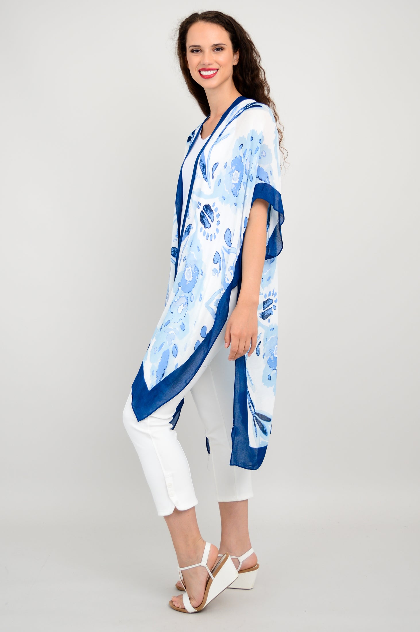 Darcy Blue Linen Dress - One Size Women's Casual Summer Dress for Beach, Vacation & Outdoor Wear