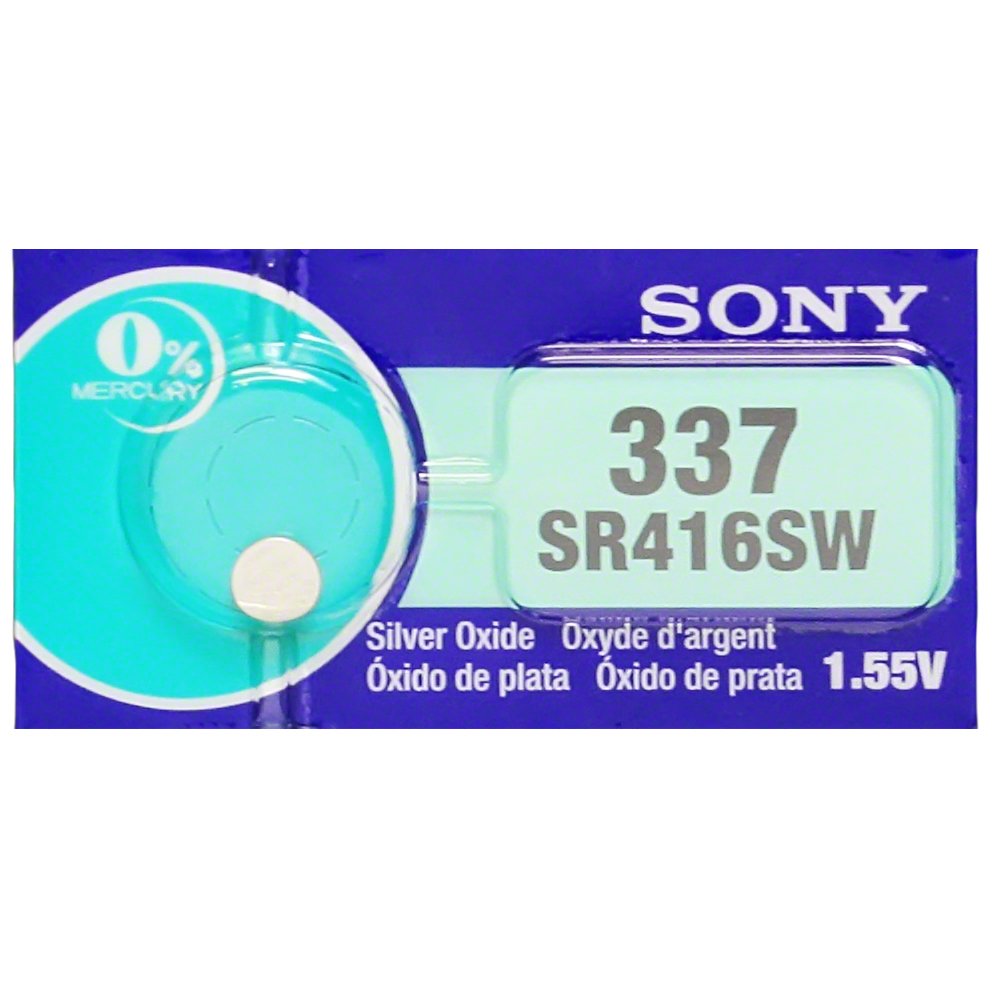 Sony SR416SW 1.55V Silver Oxide Watch Battery - Mercury Free, 5-Pack - Perfect for Watches, Calculators & Small Electronics