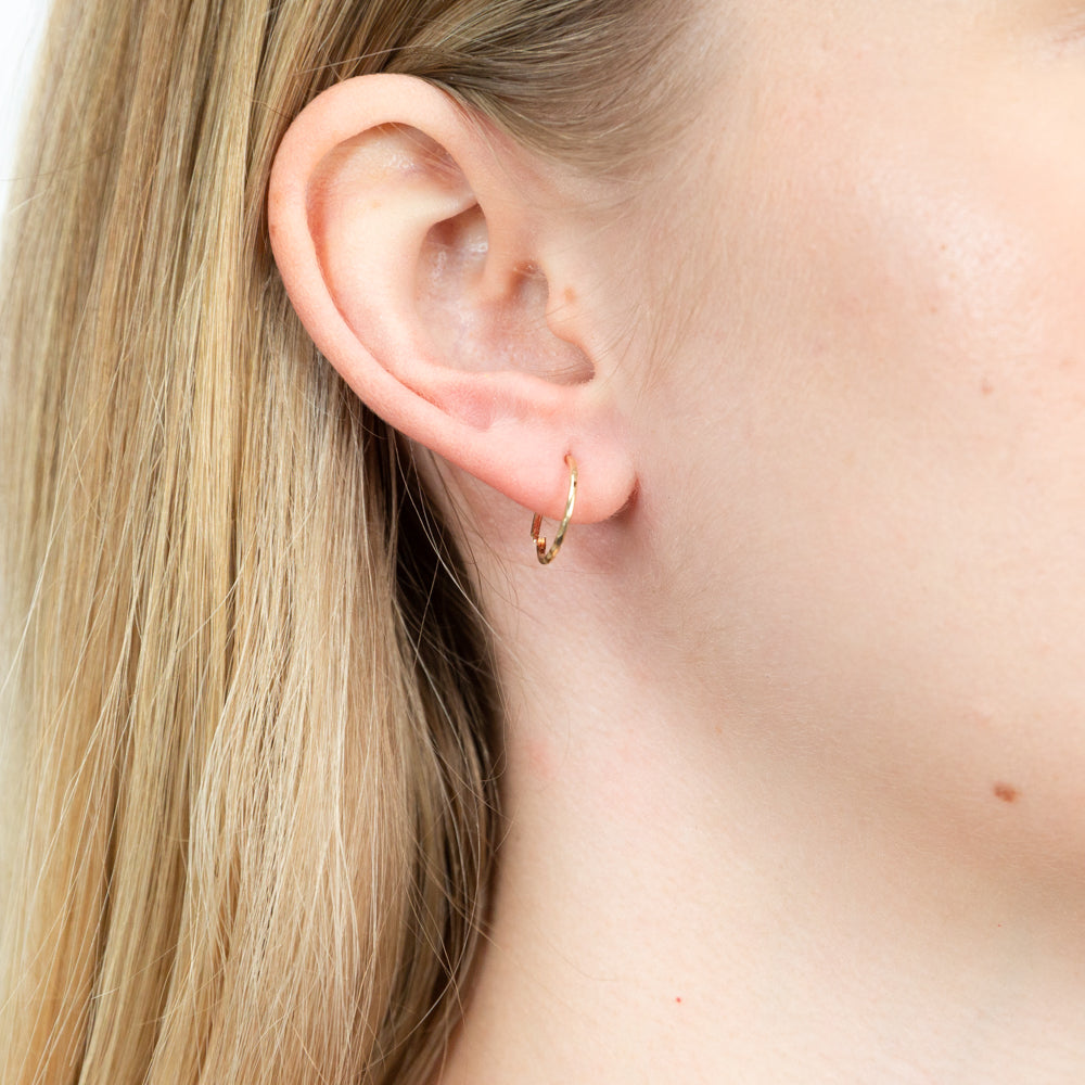 9ct Yellow Gold 10mm Faceted Sleepers Earrings for Women - Hypoallergenic Stud Earrings for Sensitive Ears - Perfect for Everyday Wear, Gifts & Special Occasions