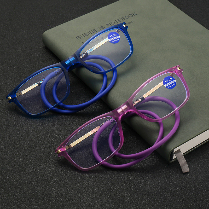 Anti Blue Light Reading Glasses - Magnetic Hanging Neck Portable for Computer & Phone Use - Reduce Eye Strain for Office, Gaming & Night Reading