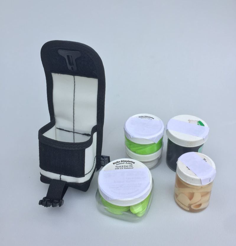 Premium Surf Fishing Pork Rind Bait Jar Holder - Saltwater Tackle Organizer for Beach & Pier Fishing Accessories | Perfect for Offshore Anglers & Coastal Fishing Trips