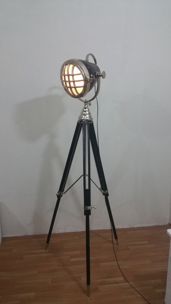**Vintage Thor Nautical Searchlight Floor Lamp with Adjustable Tripod – Rustic Office & Home Decor, Unique Gift Idea for Nautical Enthusiasts | Perfect for Living Room, Study, or Coastal-Themed Spaces**