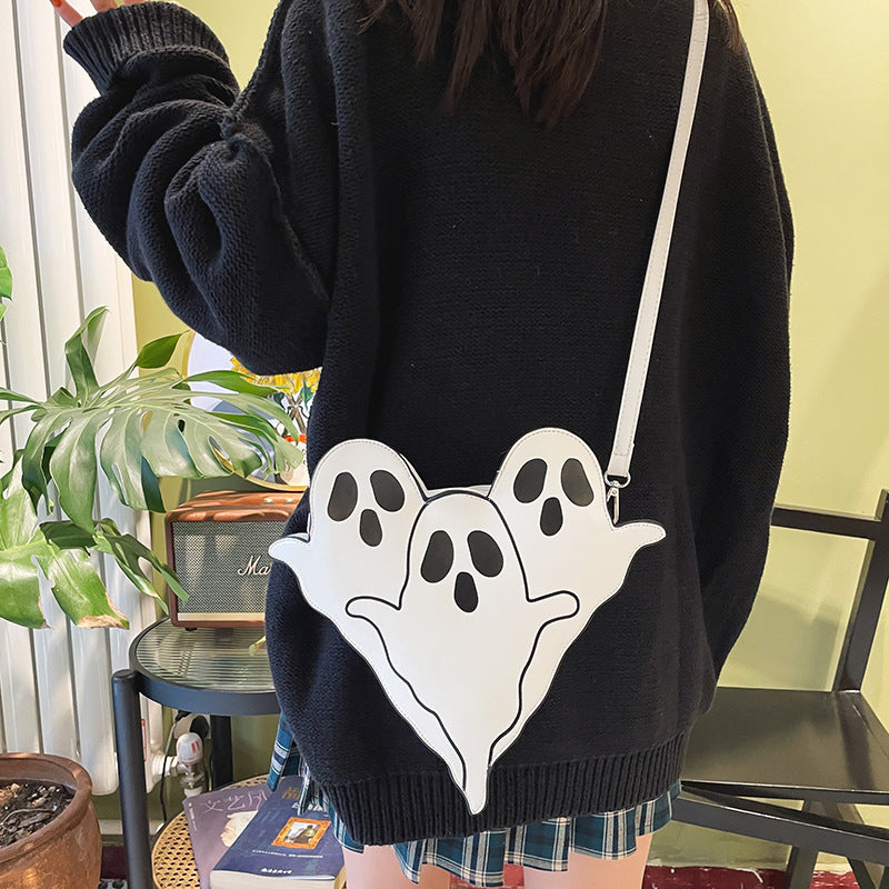 3D Cartoon Ghost Halloween Shoulder Bags for Women - Cute Crossbody Phone Purse with Funny Design | Perfect for Trick-or-Treating, Costume Parties & Spooky Outfits