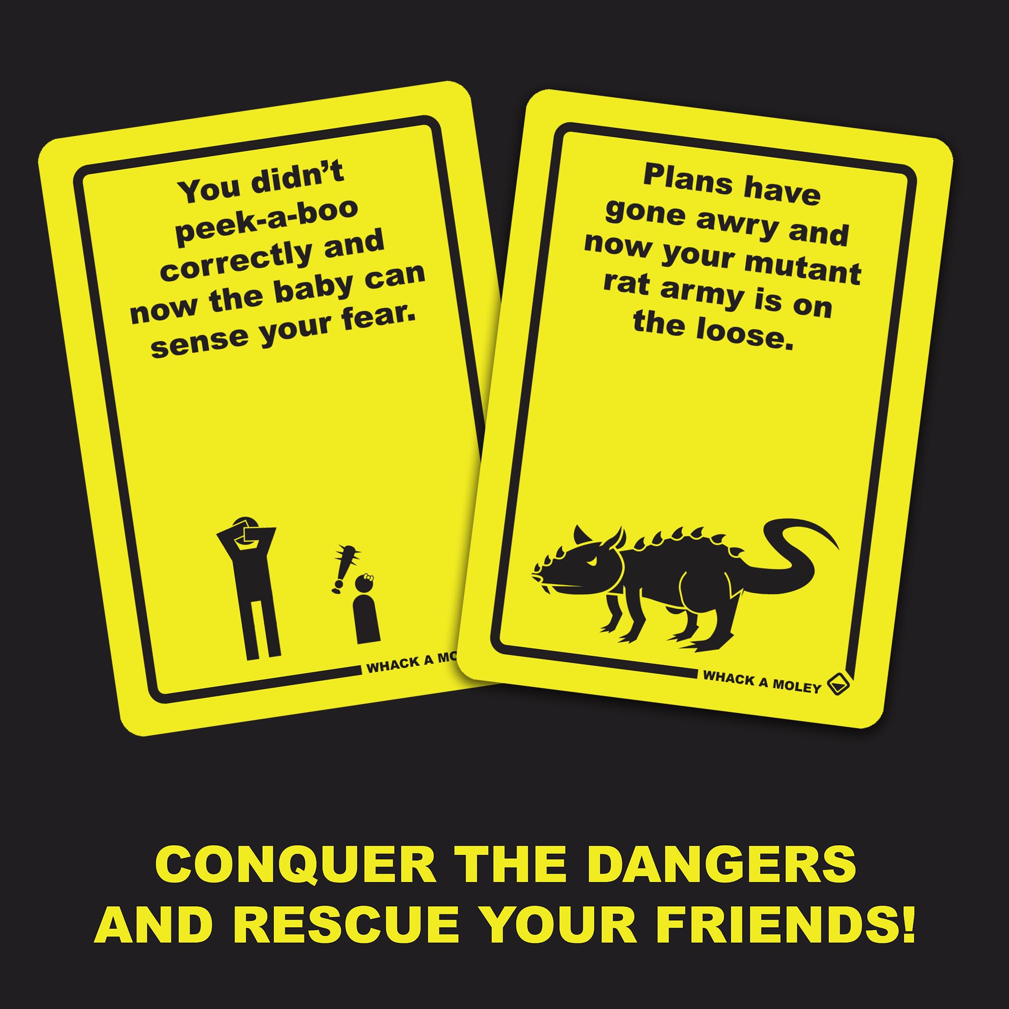 Danger The Game - Whack A Moley: Fun Party Card Game with Bizarre Dangers & Heroic Rescues | Standalone Expansion | Perfect for Game Nights & Family Gatherings
