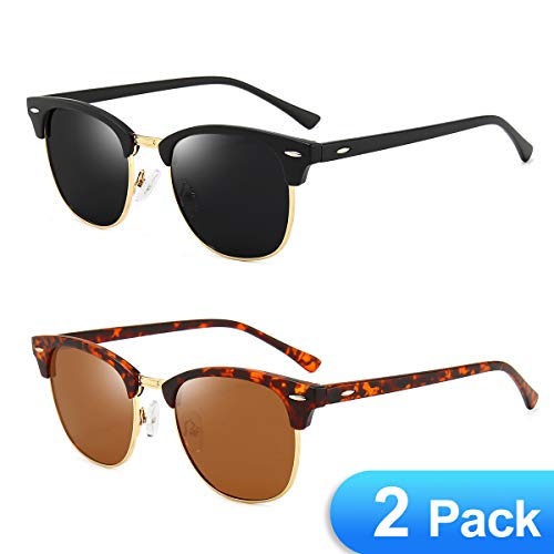 A4:(2 Packs)30-16style Black Lens+gold and Matte Black Frame With 30-16style Brown Lens+gold and Leopard Frame