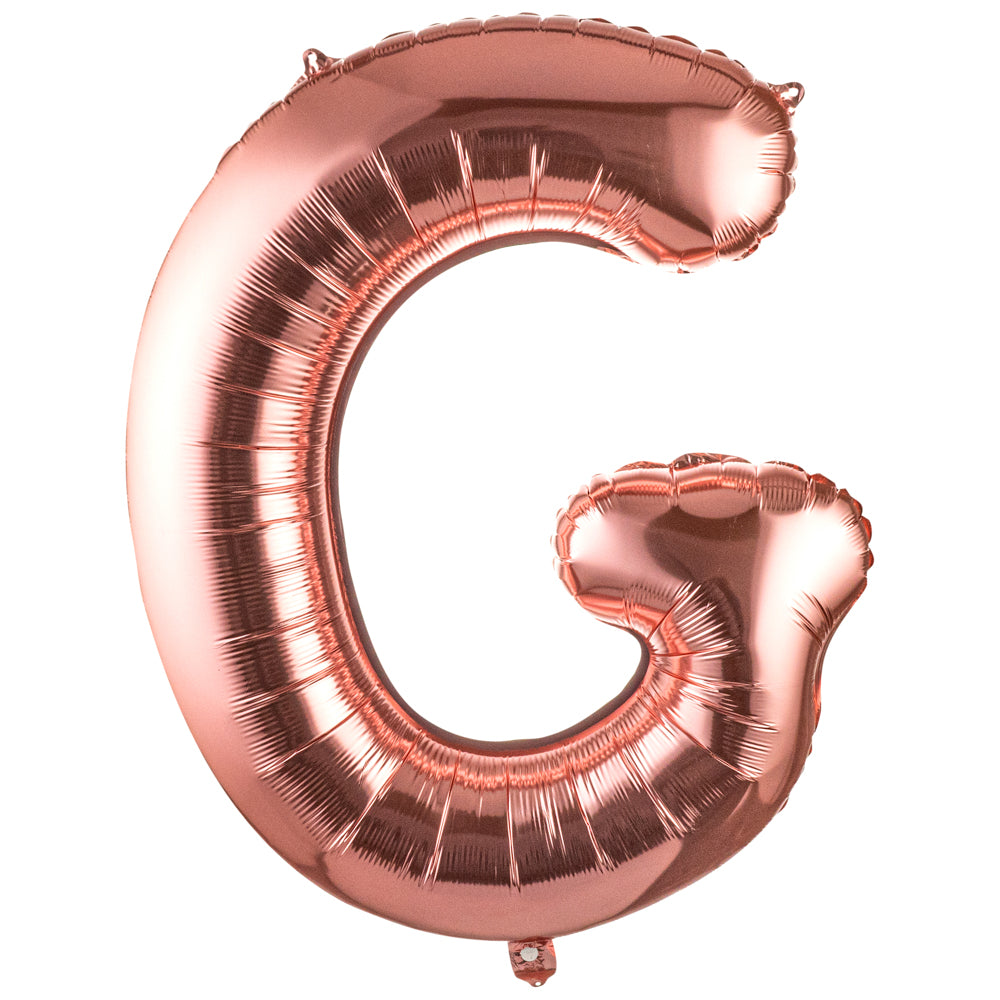 Rose Gold Mylar Letter G Balloon - 40 Inch Large Foil Balloon for Birthday Party Decorations, Baby Shower, Wedding, Anniversary & Graduation Celebrations - 1 Count Box