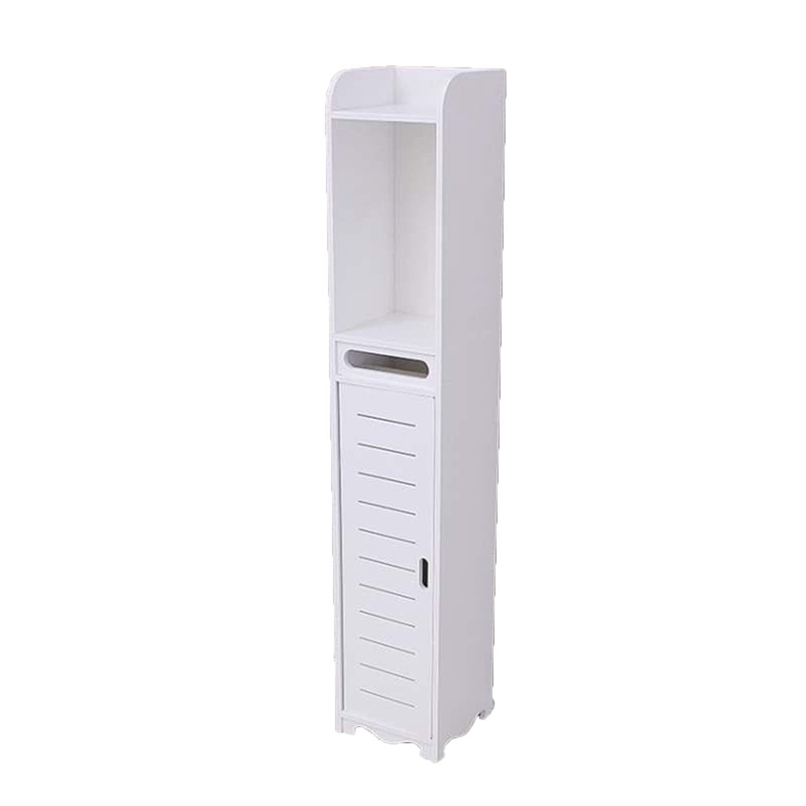 MKOIJN Bathroom Corner Cabinet - Toilet Tissue Storage Organizer Shelf with Adjustable Shelves, White Bathroom Furniture for Small Spaces | Perfect for Bathroom, Laundry Room, or Closet Organization