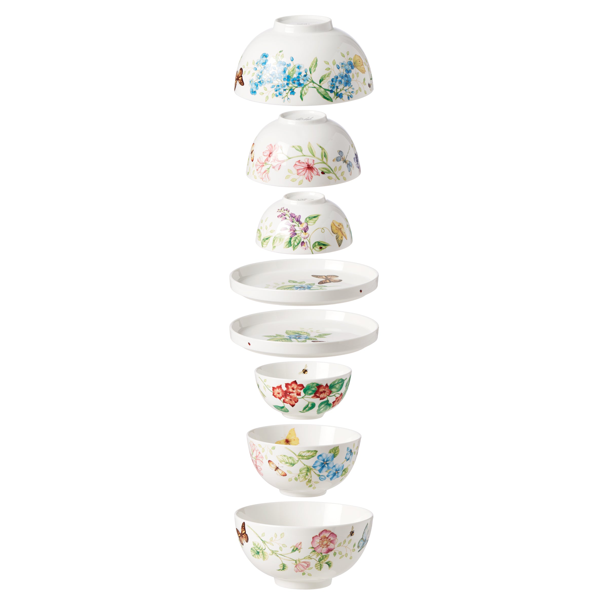 Butterfly Meadow 8-Piece Dinnerware Set - Elegant Porcelain Plates & Bowls for Everyday Dining, Dinner Parties & Home Decor