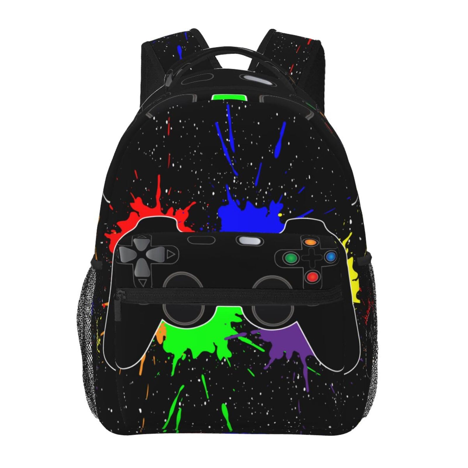 Waterproof Video Game Joystick Design Backpack - School Laptop Bag for Students, Teens & Kids - Durable Bookbag for Travel, Sports & Work - Perfect for School, Gaming Conventions & Outdoor Adventures