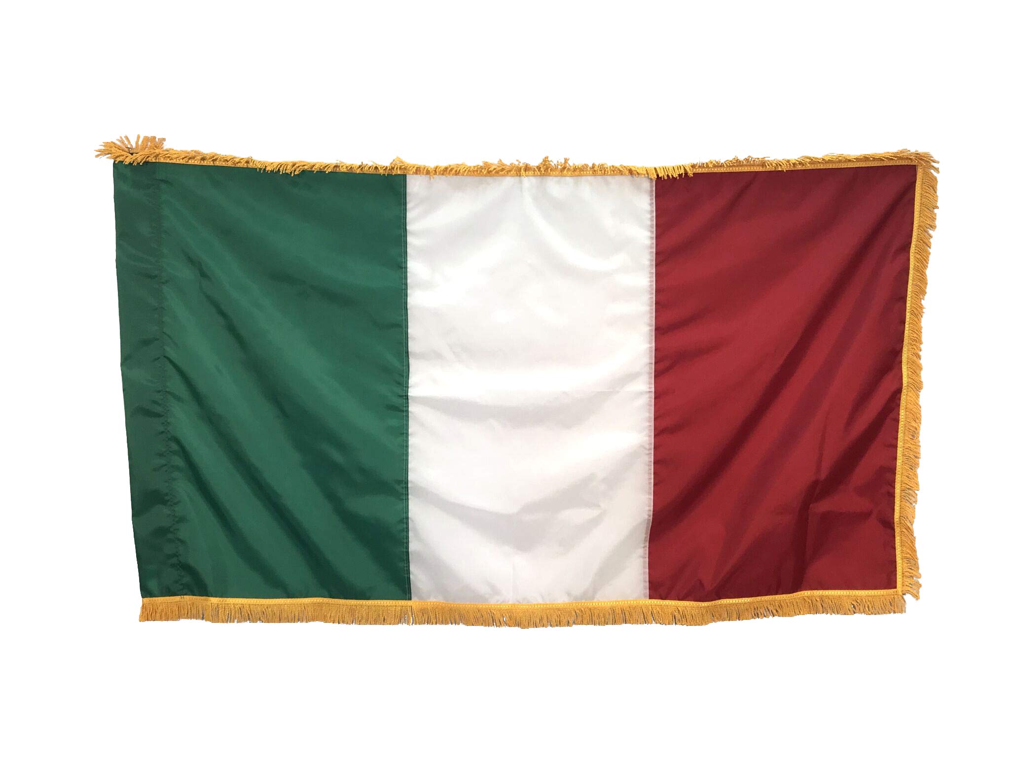 3x5' Italy Indoor Flag with Pole Hem & Gold Fringe - Premium Made in USA - Perfect for Home Decor, Italian Heritage Displays & Cultural Events
