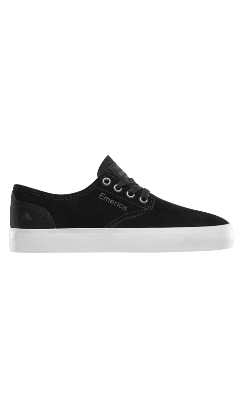 Emerica Romero Laced Skate Shoes for Boys - Black/White/Gum Sole - Durable Youth Sneakers for Skateboarding & Streetwear Fashion