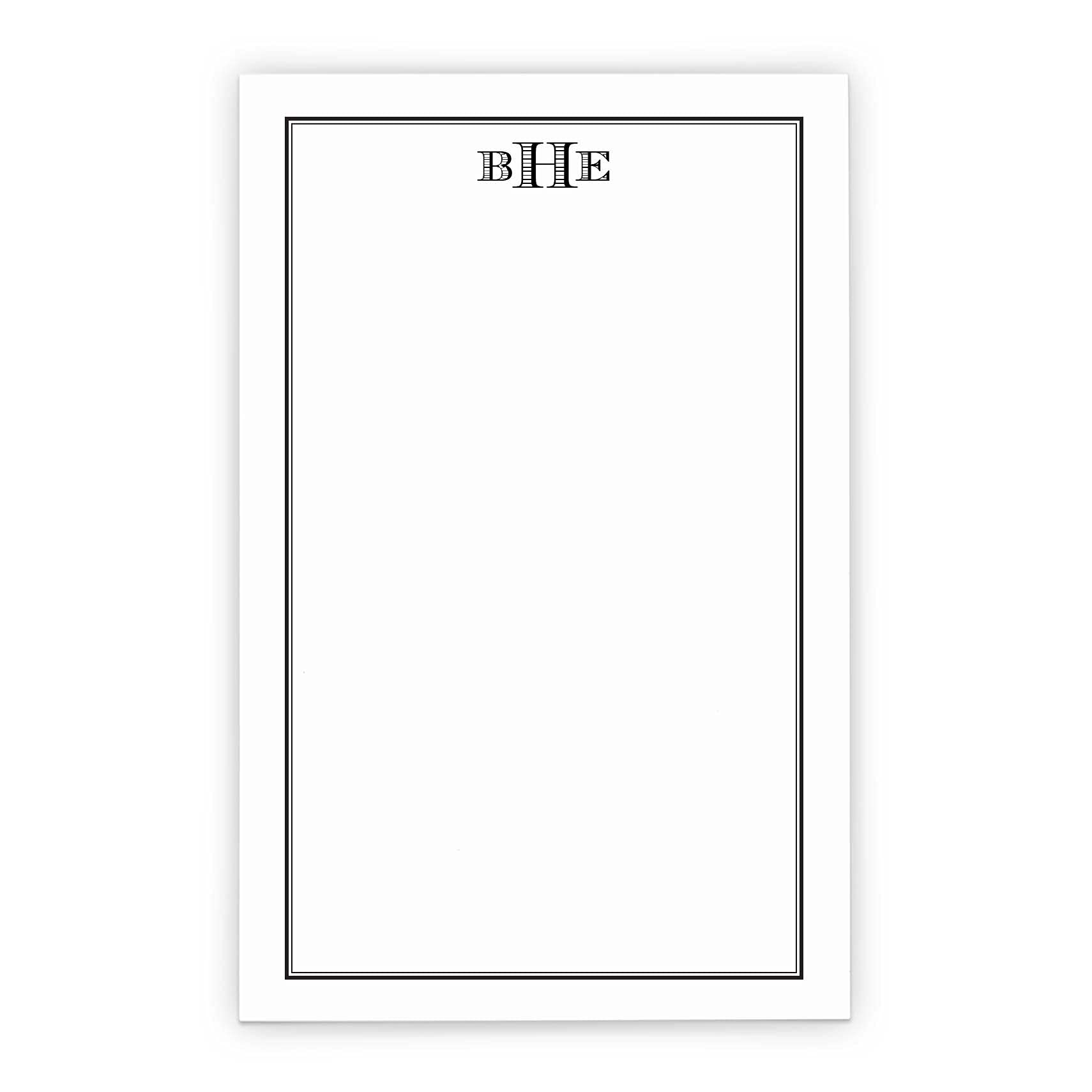 Personalized Monogram Notepad Set for Men & Women - Custom Initials Writing Paper, 5.5x8.5 Inches, 50 Sheets - Perfect for Office, Journaling, Gifts & Thank You Notes