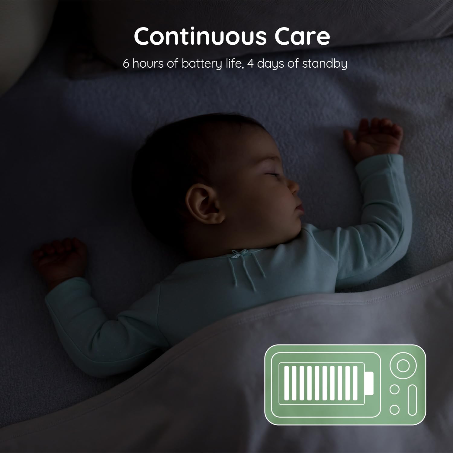 BOIFUN 1080P HD WiFi Baby Monitor with Split Screen, 2 Cameras & Smartphone App - AI Motion/Sound Detection, 4.3