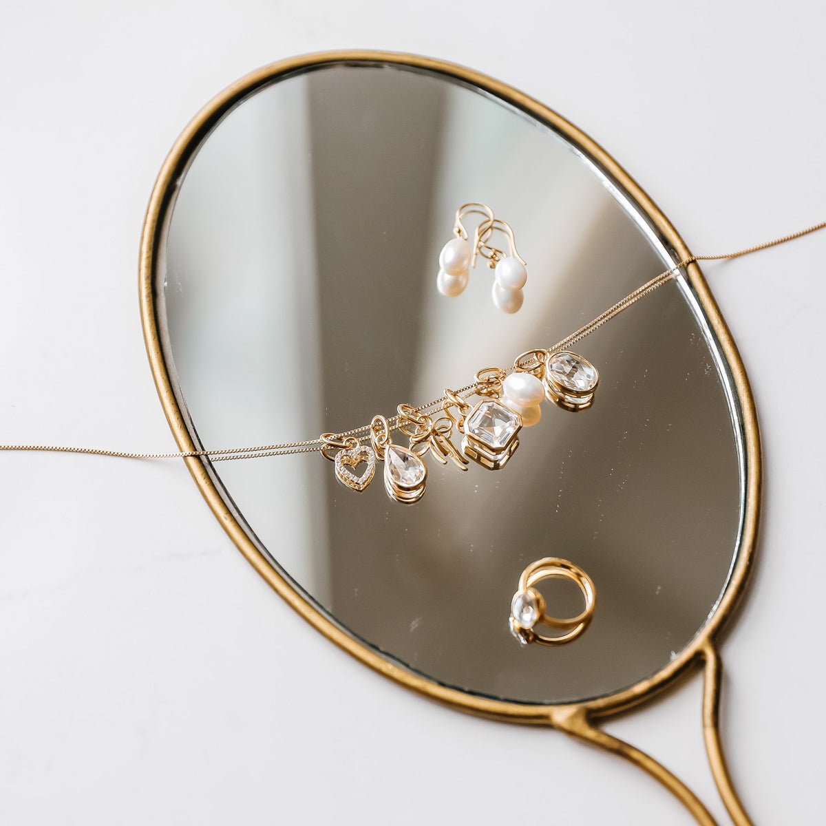 Fraiche Vintage Martha Oval Charm Necklace - 14K Gold Plated with White Topaz Gemstone for Women | Elegant Jewelry Gift for Birthday, Anniversary & Special Occasions