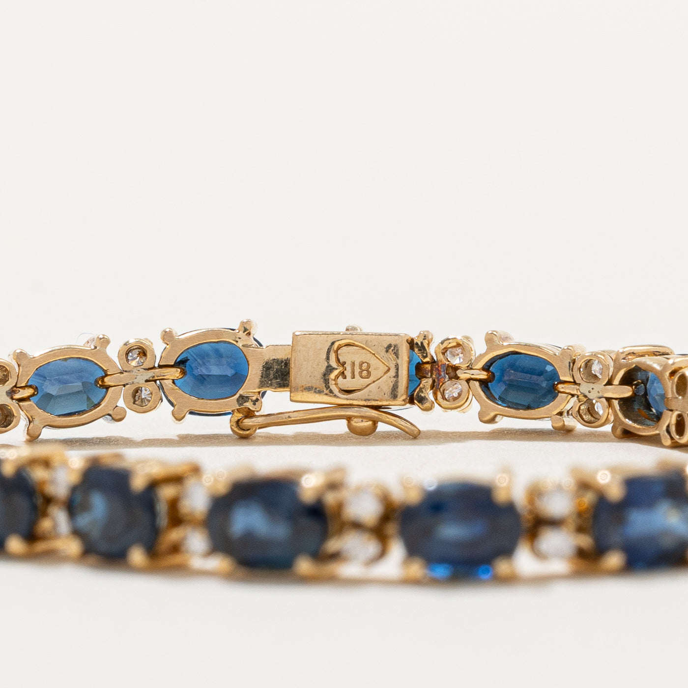 Elegant 8.00ctw Sapphire & Diamond Tennis Bracelet - 0.48ctw Genuine Stones | 6.5