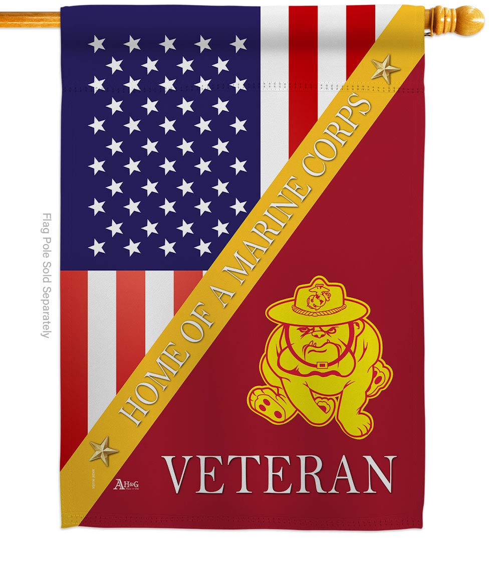 Americana Home & Garden H140611-BO 28x40 Inch USMC House Flag - Double-Sided Marine Corps Decorative Vertical Banner for Yard, Garden & Patriotic Display | Perfect for Military Appreciation, Veterans Day & Outdoor Decor