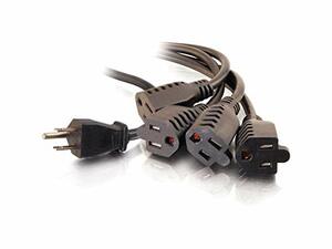3Ft 16 AWG 1 to 4 Power Cord Splitter - NEMA 5-15P to 4 NEMA 5-15R - TAA Compliant - Ideal for Home Office, Gaming Setup & Electronics Extension