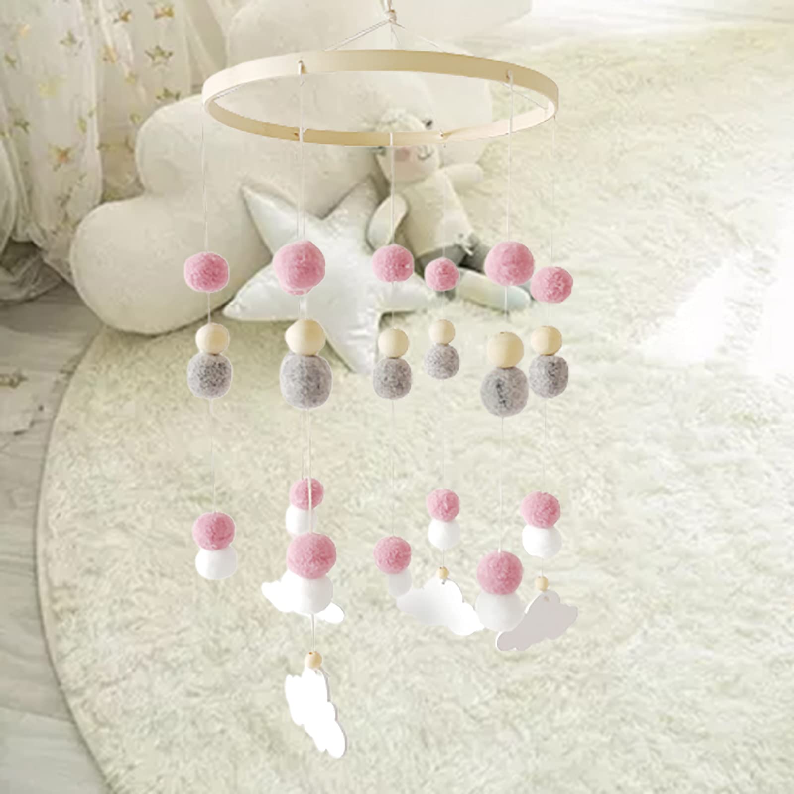 Baby Crib Mobile Rattles - Handcrafted Hanging Bead Strings with Exquisite Workmanship for Nursery Decor | Soothing Bedside Rattles for Newborns & Infants | Perfect for Baby Showers, Nurseries, and Bedside Decor