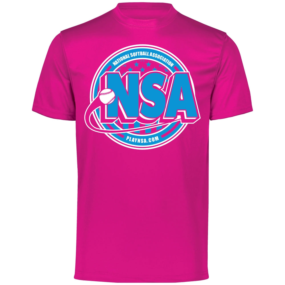 NSA Crest Dry Fit Performance Short Sleeve Shirt for Softball Players - Moisture Wicking & Breathable for Training & Games