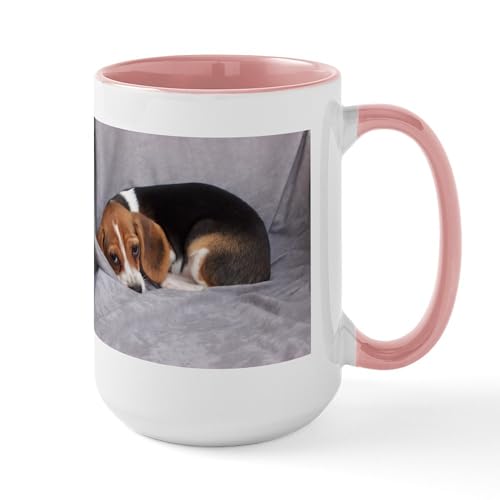 White/Pink Inside - Keep In Touch Beagle Mugs
