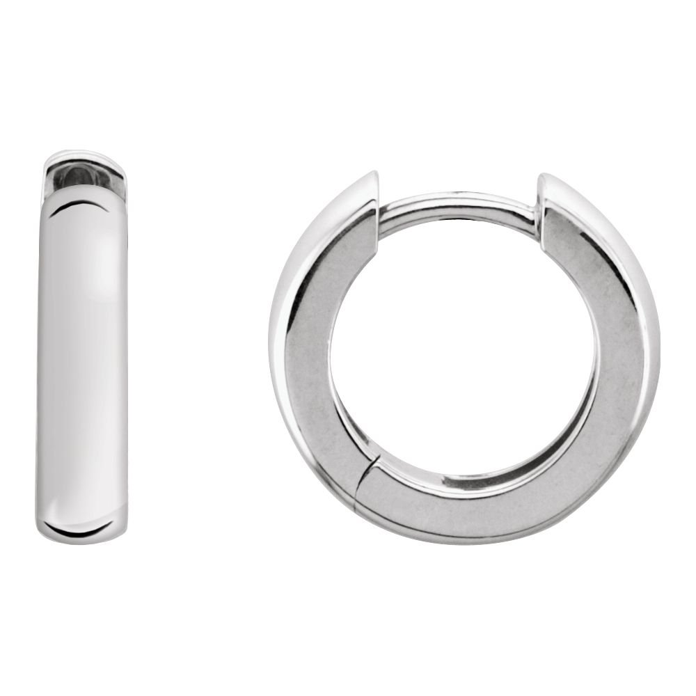 925 Sterling Silver 14mm Hinged Hoop Earrings for Women - Hypoallergenic Dainty Everyday Jewelry - Perfect for Work, Date Night & Special Occasions
