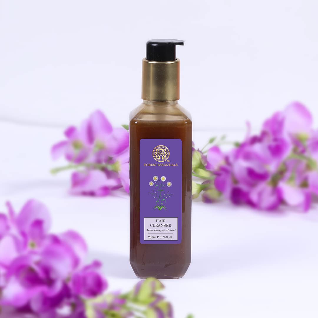 Forest Essentials Travel Size Hair Care Set - Amla Honey & Mulethi Conditioner 50ml + Cleanser 50ml | Natural Ayurvedic Shampoo & Conditioner Duo for Dry Damaged Hair | Perfect for Travel Gym & On-the-Go Hair Care
