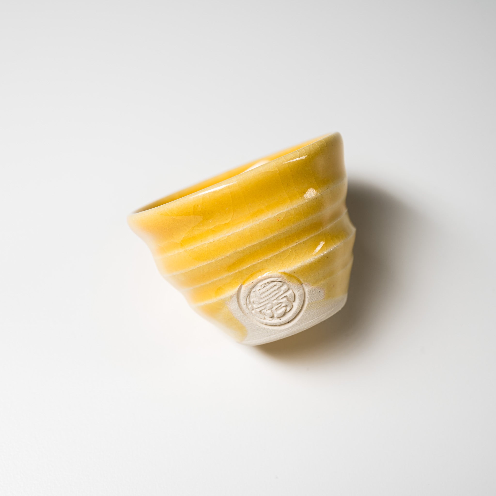 NINSHU Japanese Sake Cup - Handcrafted Ceramic Yuzu Yellow Small Teacup for Sake, Tea & Dessert | Perfect for Japanese Tea Ceremony, Sake Tasting & Home Decor
