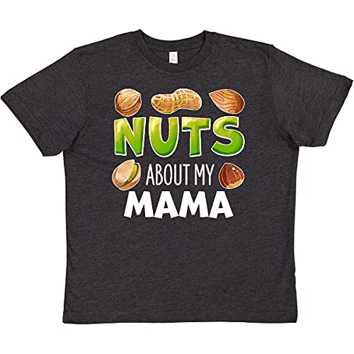 Inktastic Nuts About My Mama Peanut Almond Pistachio Youth T-Shirt | Funny Family Graphic Tee | Perfect for Mother's Day & Family Reunions