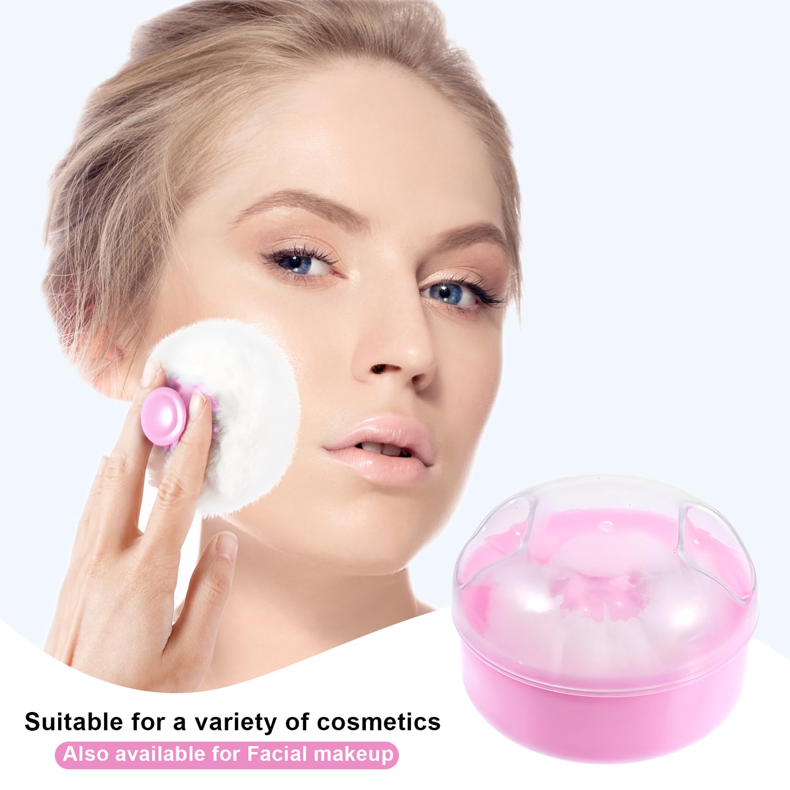 Soft Baby Body Powder Puff with Travel Case - Hypoallergenic Cosmetic Puff for Face & Body Loose Powders - Ideal for Baby, Kids & Women's Bath, Makeup & Travel Essentials