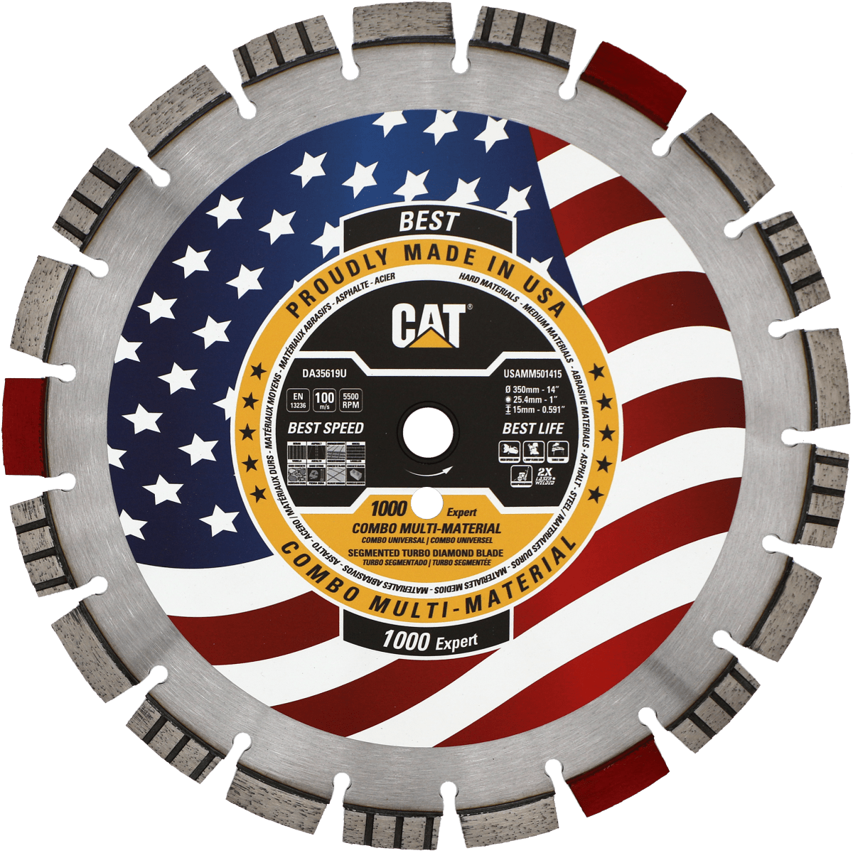 Premium Caterpillar Diamond Blade 1000 Expert - Multi-Material Cutting Disc for Concrete, Tile & Stone - Free Shipping USA - Perfect for Construction & DIY Projects