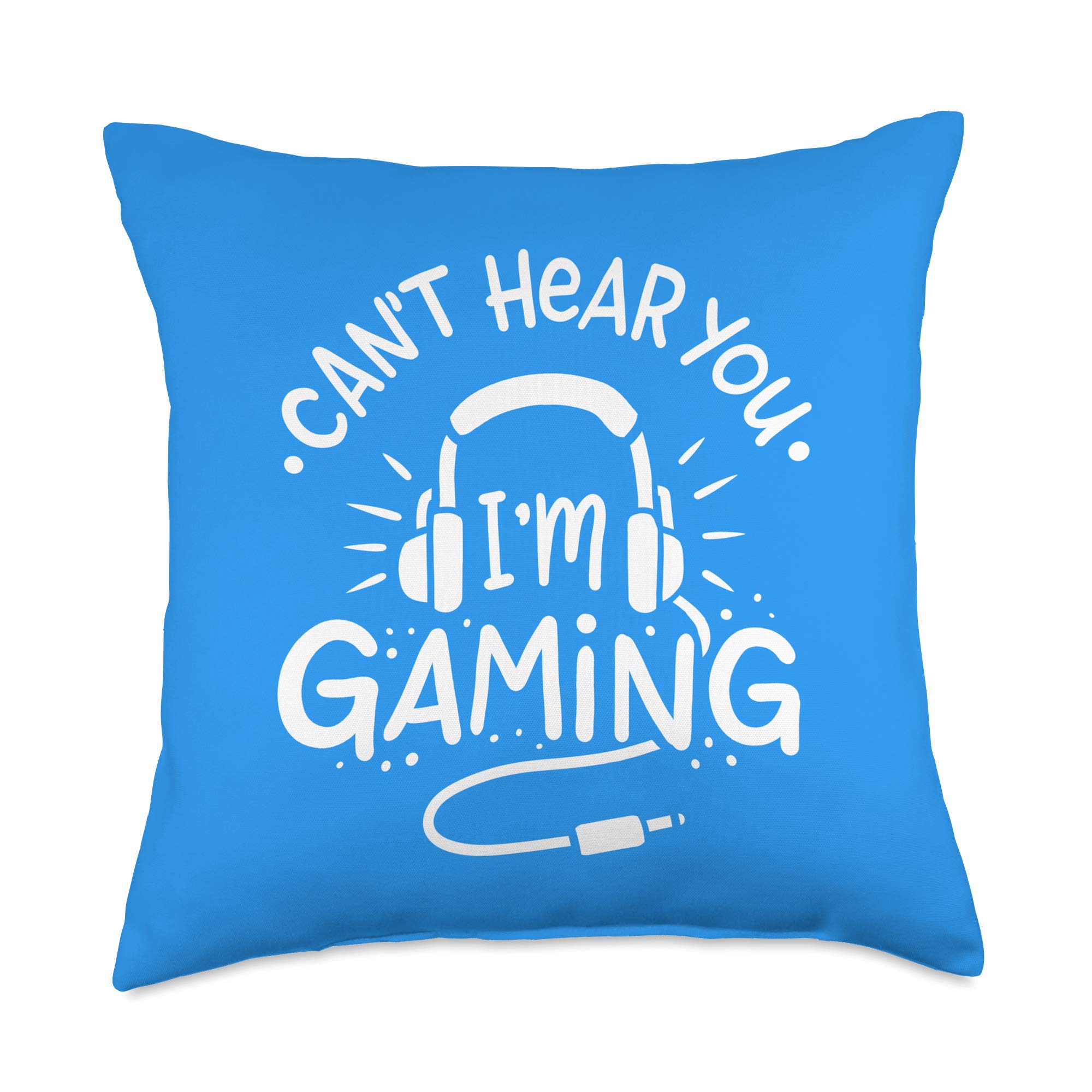 Gamer Gift - 'Can't Hear You I'm Gaming' Funny Throw Pillow for Gamers - Perfect for Gaming Room Decor, Bedroom, Couch & Gifts