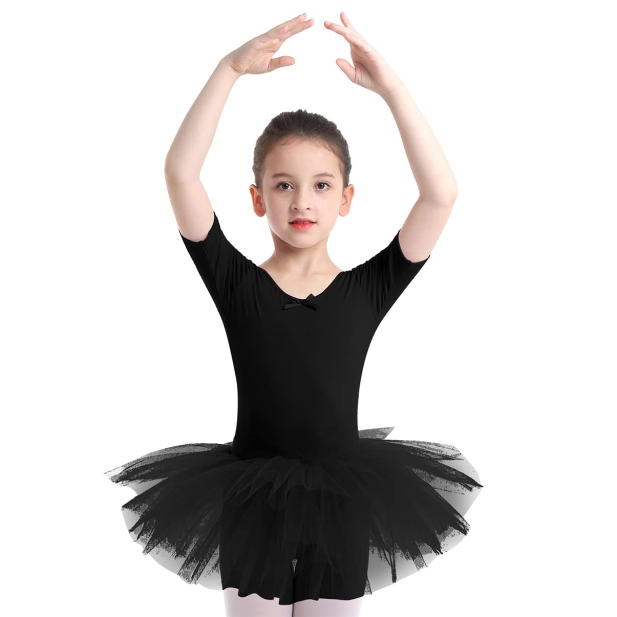 Freebily Girls Ballet Dance Dress with Ruffle Sleeves & Tutu Skirt - Gymnastic Leotard Costume for Ballet, Dance Recital & Performance - Classic Dancewear for Toddler & Kids Ballet Class
