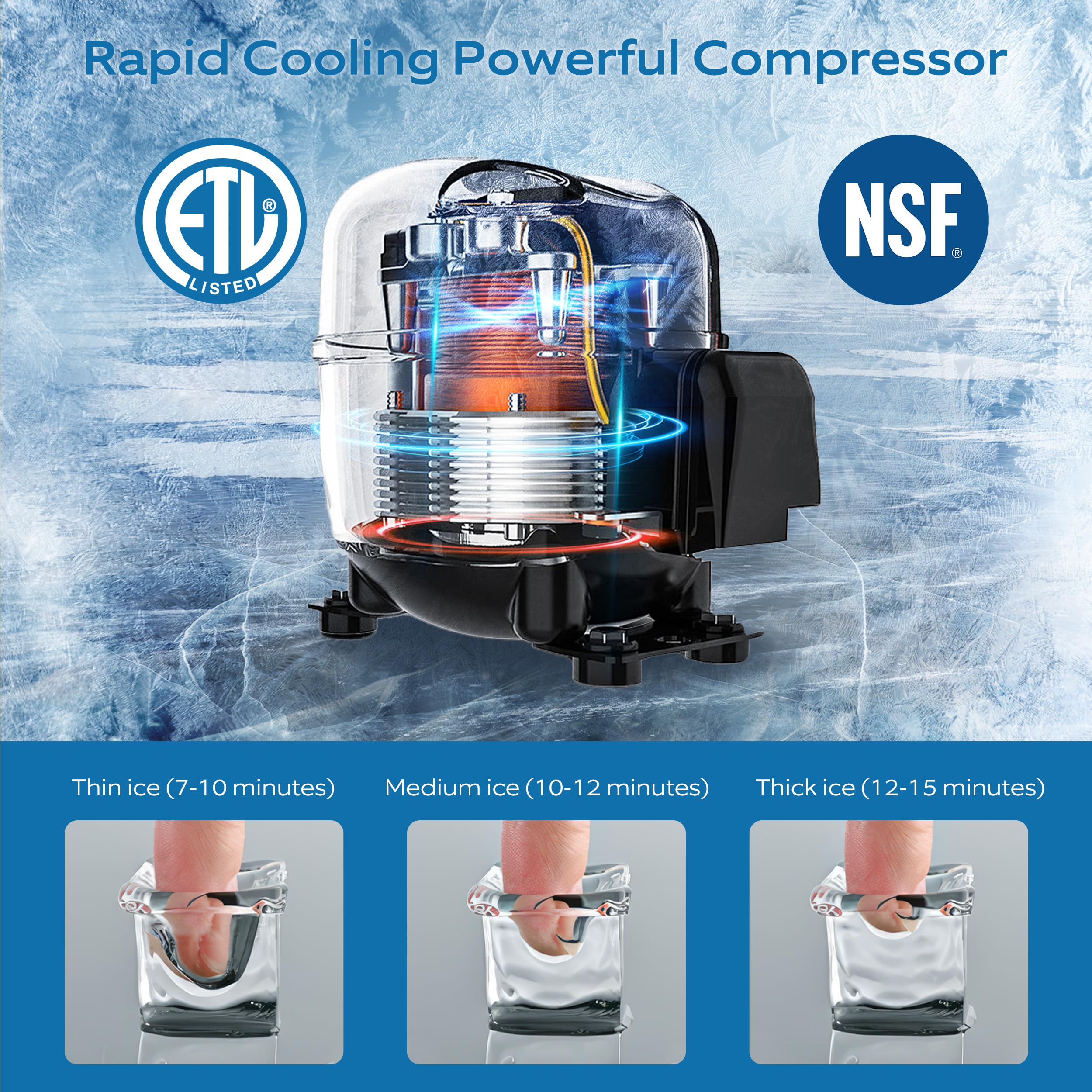 Commercial Ice Maker Machine 380 Lbs/24H - Heavy Duty Industrial Ice Maker with 350LBS Storage, Makes Ice in 7-11 Minutes - Perfect for Restaurants, Bars, Hotels, and Large Events