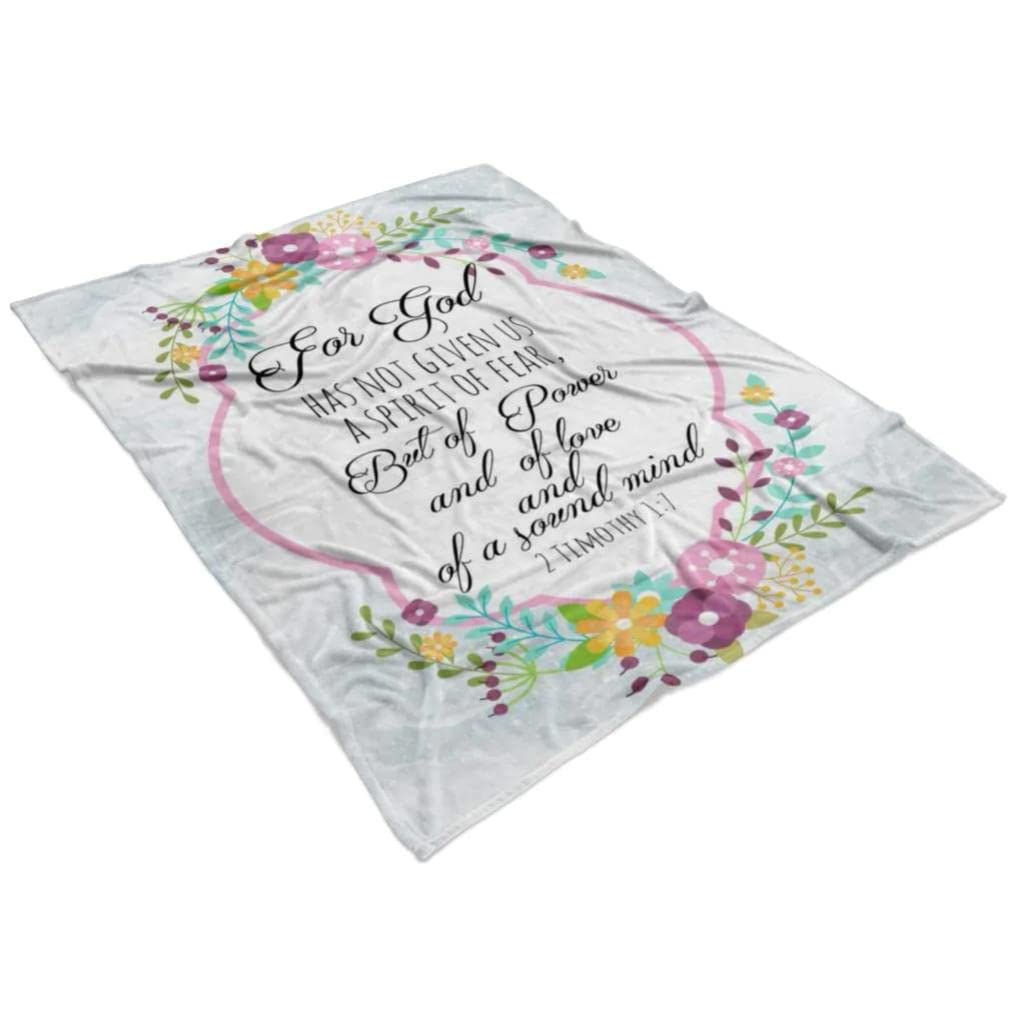 2 Timothy 1:7 Christian Prayer Blanket - Bible Verse Fleece Throw with Lion Design for Worship, Bible Study & Comfort - Religious Gift for Catholics, Jesus Followers & Spiritual Healing