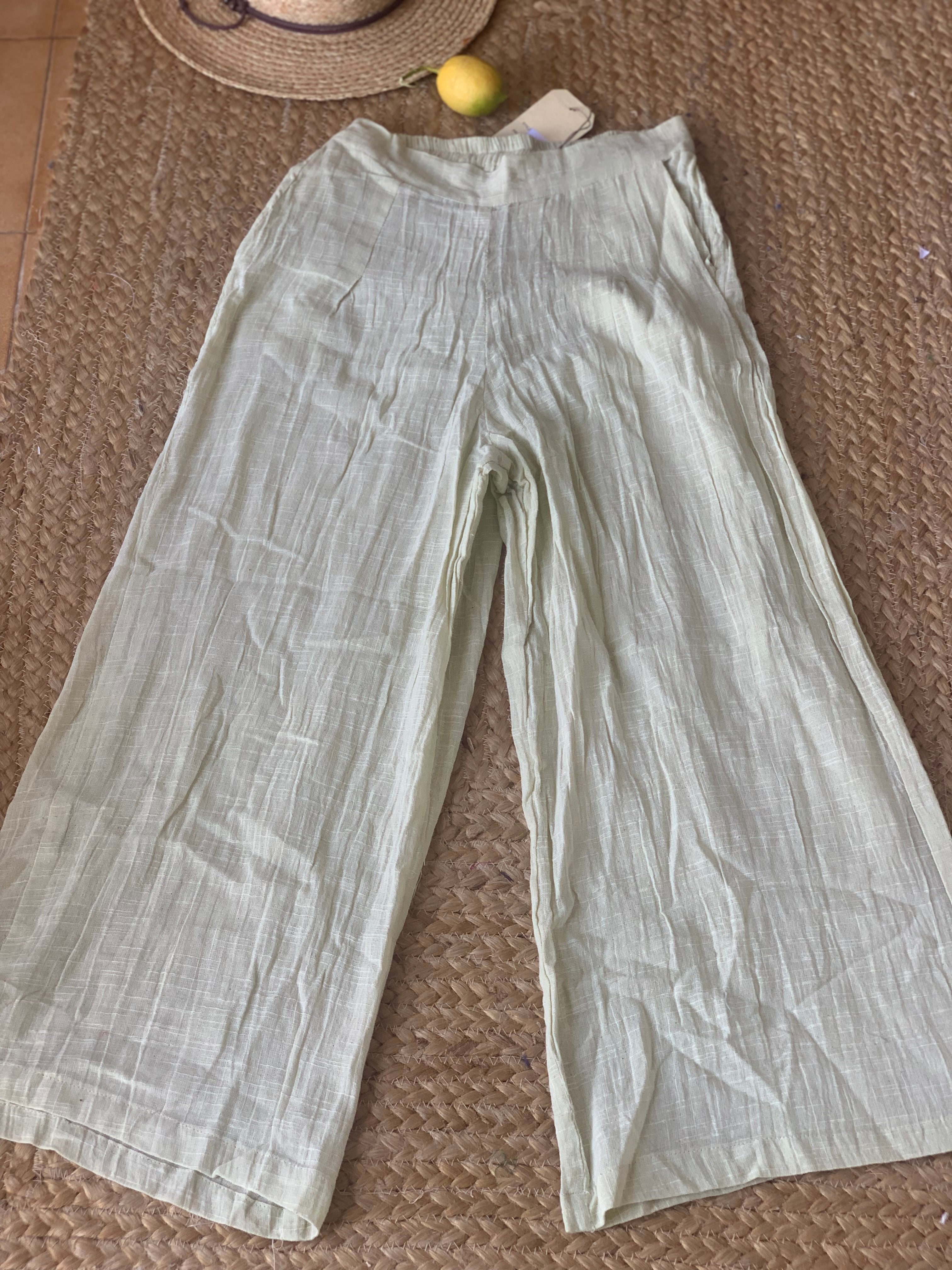 Flat Trouser in Pistachio Color - Women's Casual Pants for Office, Travel & Everyday Wear