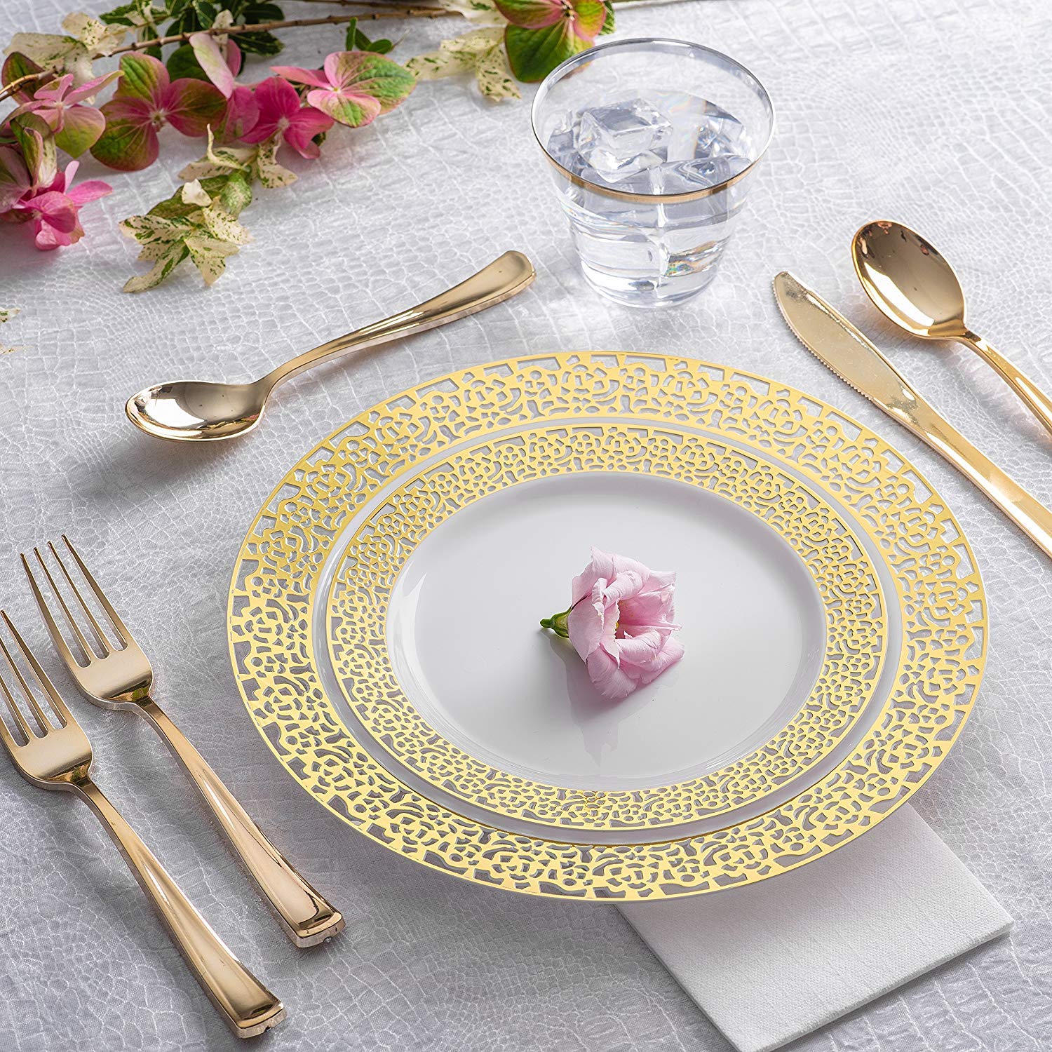 Stock Your Home 50 Heavy Duty Disposable Plastic Forks - Elegant Gold Silverware That Looks Like Real Cutlery - Perfect for Catering, Restaurants, Parties, Weddings & Outdoor Events - Durable Utensils for BBQs, Picnics & Banquets