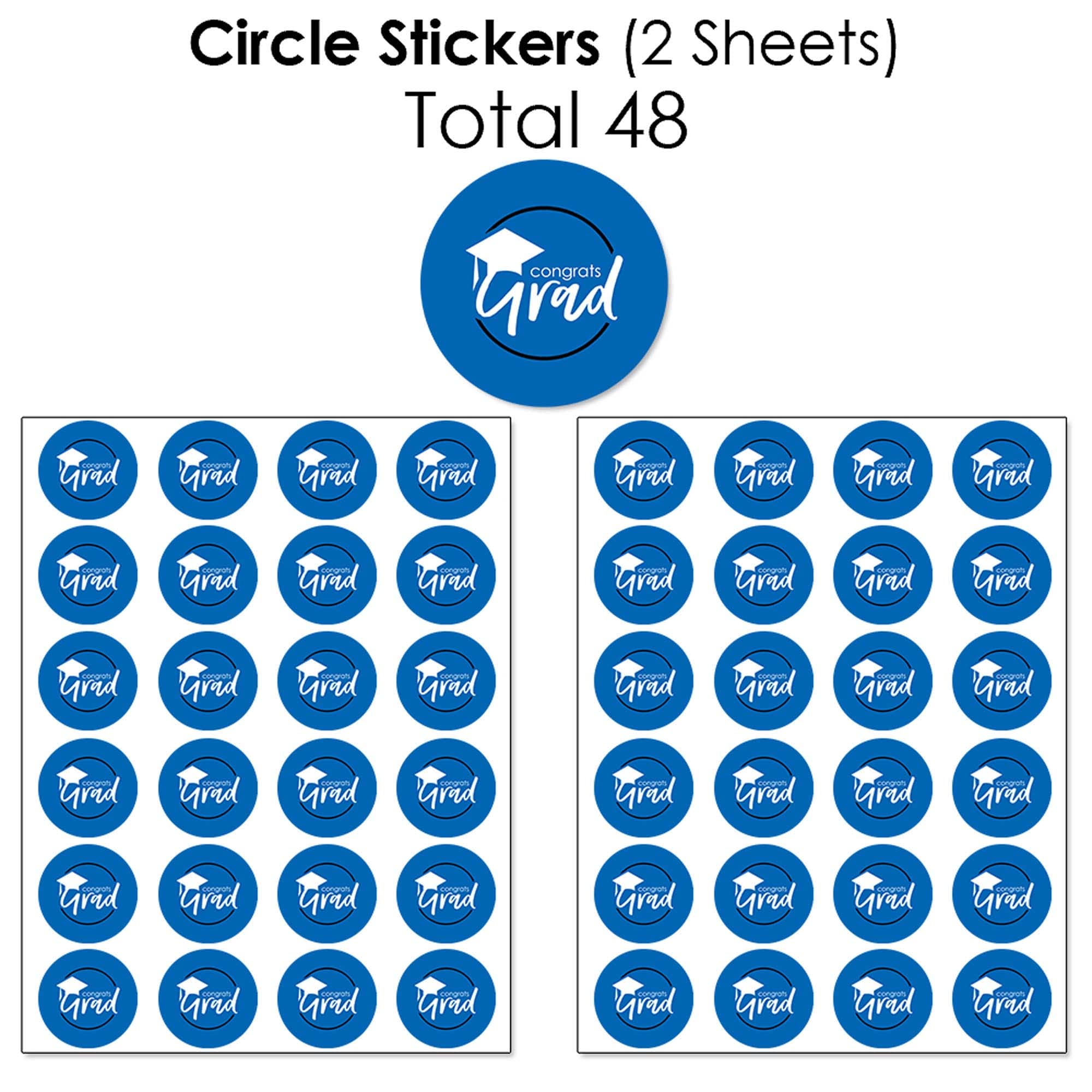 Big Dot of Happiness 2025 Blue Graduation Party Candy Favor Sticker Kit - 304 Pieces - Perfect for Graduation Favors, Party Decorations & DIY Projects