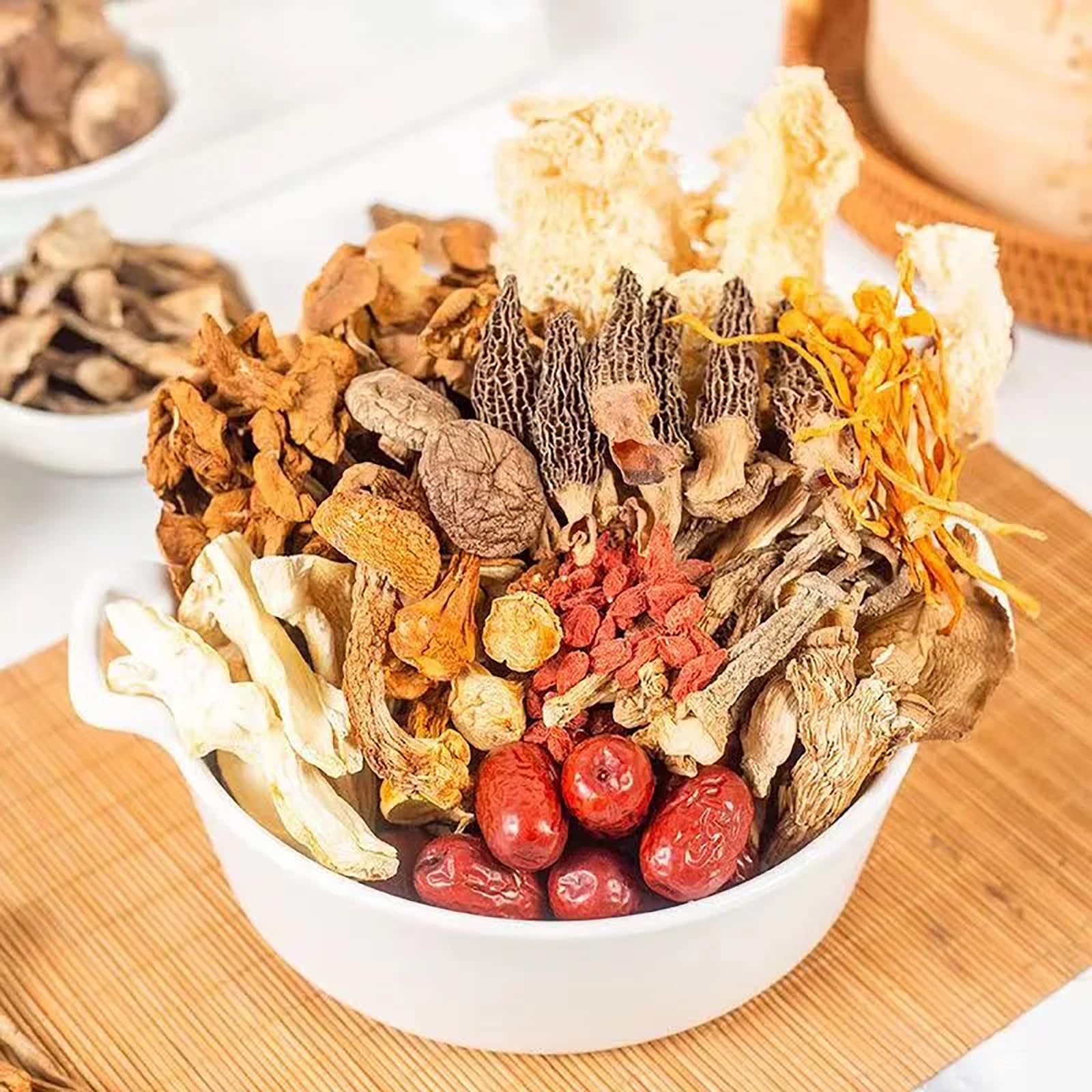 Premium 11-Type Mushroom Soup Mix - Dried Abalone & Nutritious Mushrooms, Yunnan Soup Ingredients, Qicaijungutang Mushroom Soup Packets (2 Bags) - Perfect for Healthy Cooking, Hot Pot & Asian Cuisine