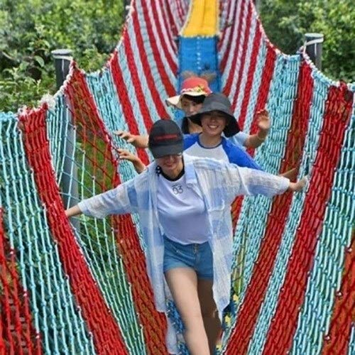 Premium Safety Cargo Net for Kids & Adults - Heavy Duty Polyester Rope Protection Netting for Balcony, Stairs, Garden, Ceiling, and Hanging Bridges | Includes 1 Tie Rope | Perfect for Child Safety, Pet Protection & Outdoor Decor